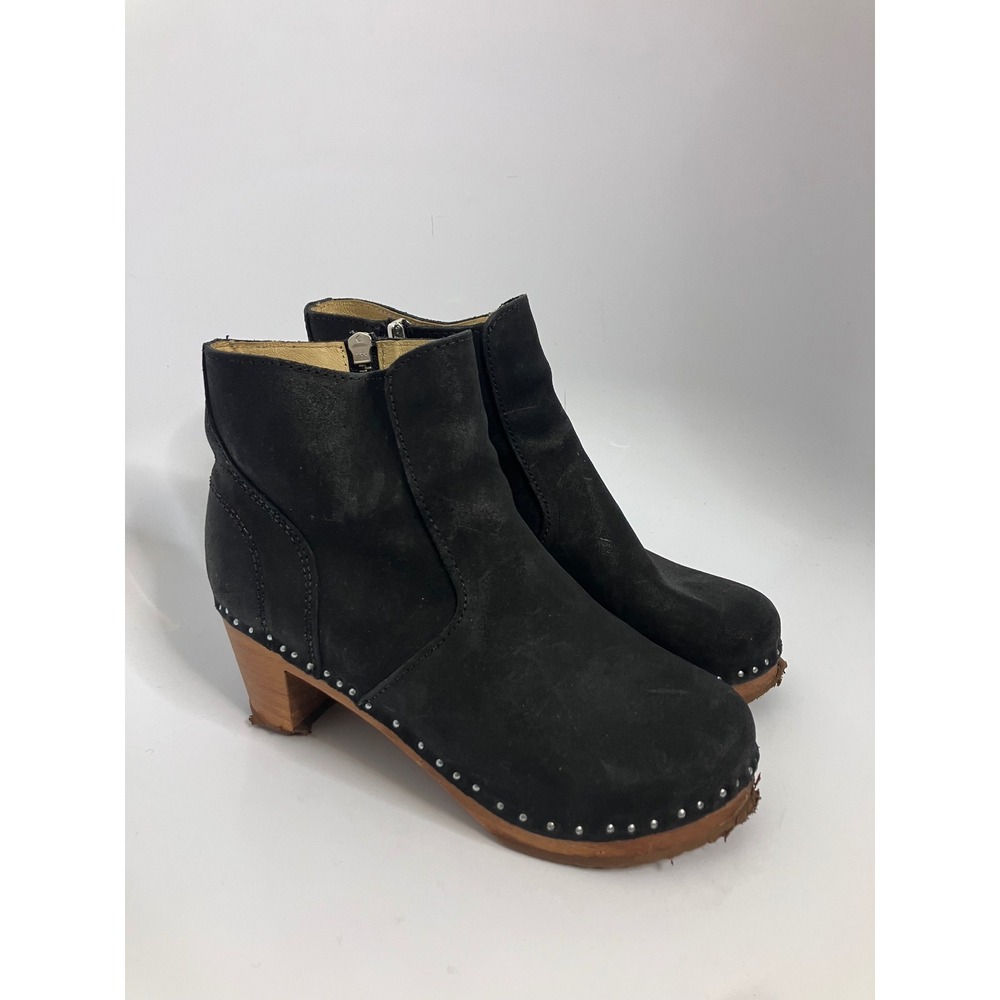 Troentorp black leather ankle Boots Women 38 Black Good Studded Clog casual